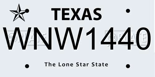 WNW1440 Texas License Plate