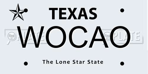 WOCAO Texas License Plate