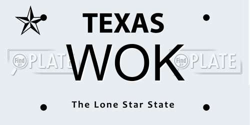 WOK Texas License Plate