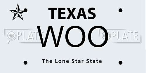 WOO Texas License Plate