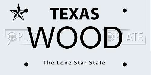 WOOD Texas License Plate
