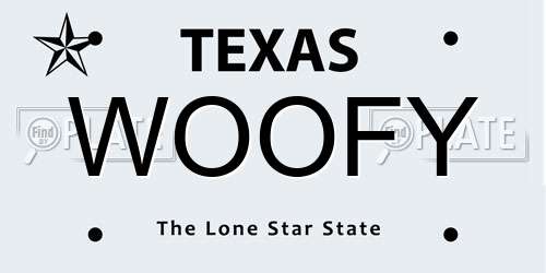 WOOFY Texas License Plate