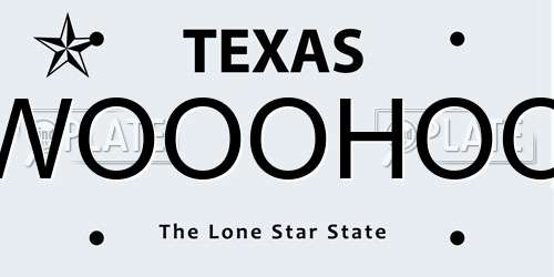WOOOHOO Texas License Plate