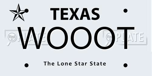 WOOOT Texas License Plate