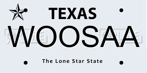 WOOSAA Texas License Plate