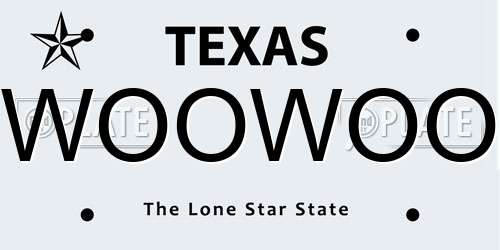 WOOWOO Texas License Plate