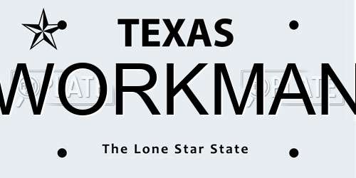 WORKMAN Texas License Plate