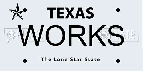 WORKS Texas License Plate
