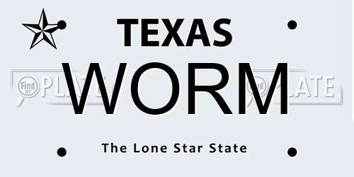 WORM Texas License Plate