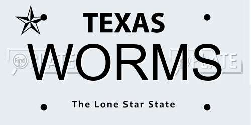 WORMS Texas License Plate