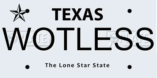 WOTLESS Texas License Plate