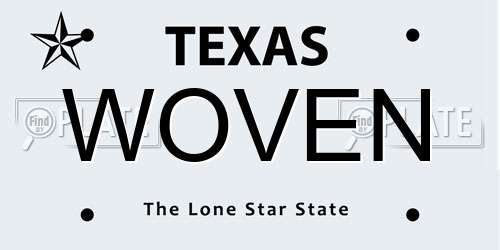 WOVEN Texas License Plate