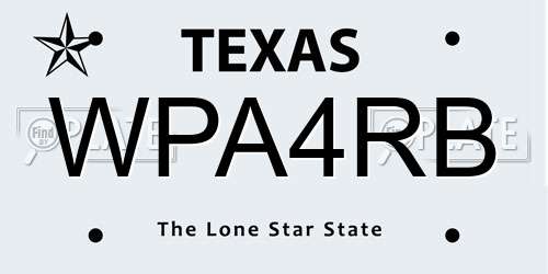 WPA4RB Texas License Plate