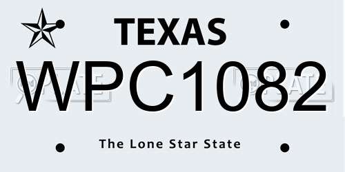 WPC1082 Texas License Plate