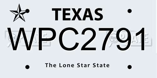 WPC2791 Texas License Plate