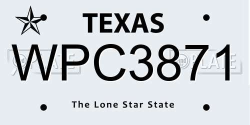 WPC3871 Texas License Plate
