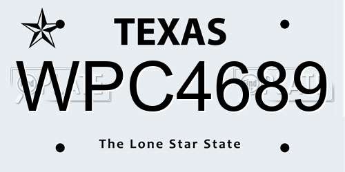 WPC4689 Texas License Plate