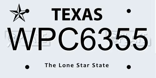 WPC6355 Texas License Plate