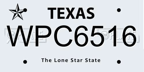 WPC6516 Texas License Plate