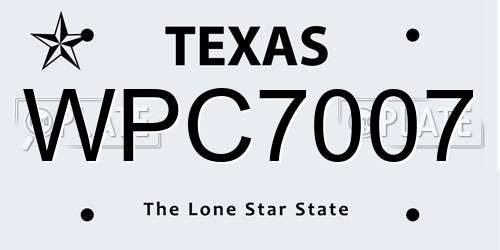 WPC7007 Texas License Plate