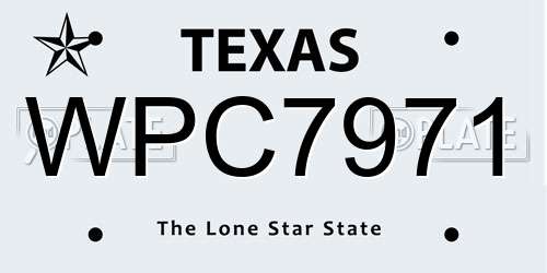 WPC7971 Texas License Plate