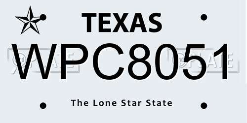WPC8051 Texas License Plate