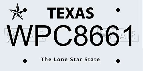 WPC8661 Texas License Plate