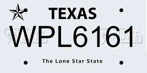 WPL6161 Texas License Plate