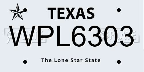 WPL6303 Texas License Plate