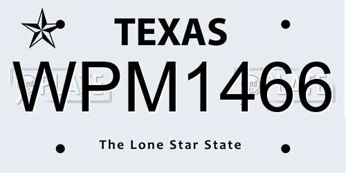 WPM1466 Texas License Plate