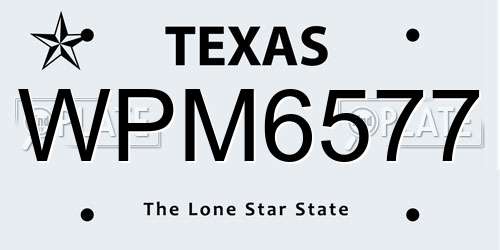 WPM6577 Texas License Plate