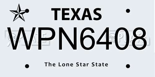 WPN6408 Texas License Plate