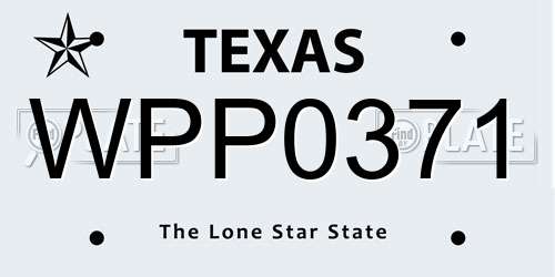 WPP0371 Texas License Plate