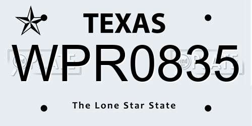 WPR0835 Texas License Plate