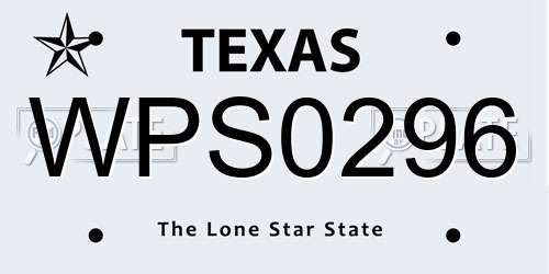 WPS0296 Texas License Plate