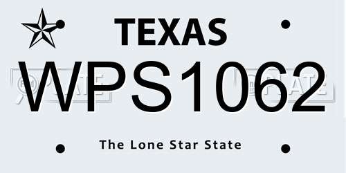 WPS1062 Texas License Plate