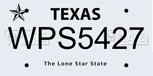 WPS5427 Texas License Plate