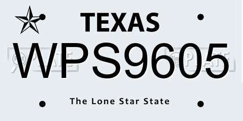 WPS9605 Texas License Plate