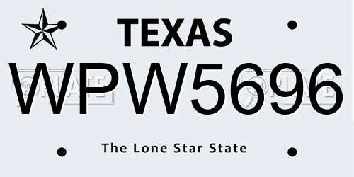 WPW5696 Texas License Plate
