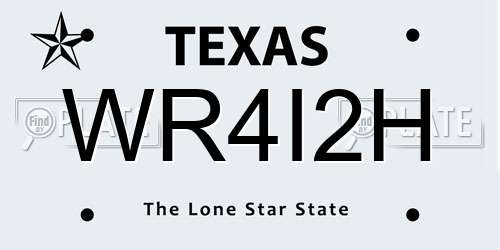WR4I2H Texas License Plate