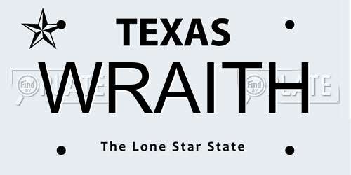 WRAITH Texas License Plate