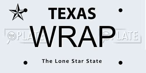 WRAP Texas License Plate