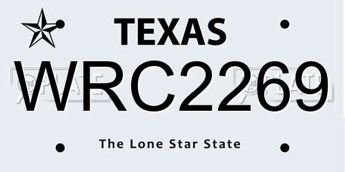 WRC2269 Texas License Plate