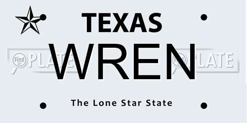 WREN Texas License Plate