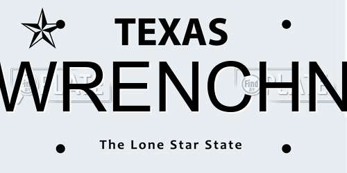 WRENCHN Texas License Plate