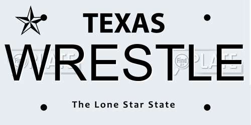 WRESTLE Texas License Plate