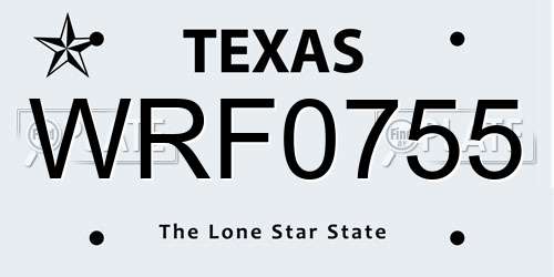 WRF0755 Texas License Plate