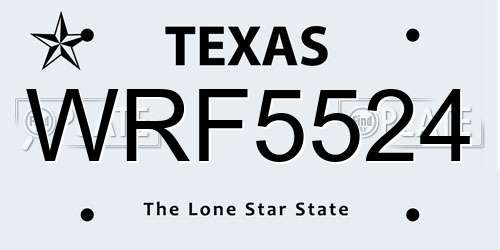 WRF5524 Texas License Plate