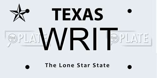 WRIT Texas License Plate