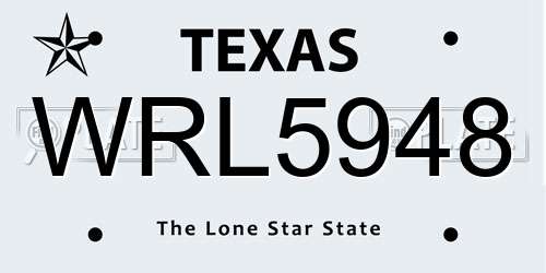 WRL5948 Texas License Plate